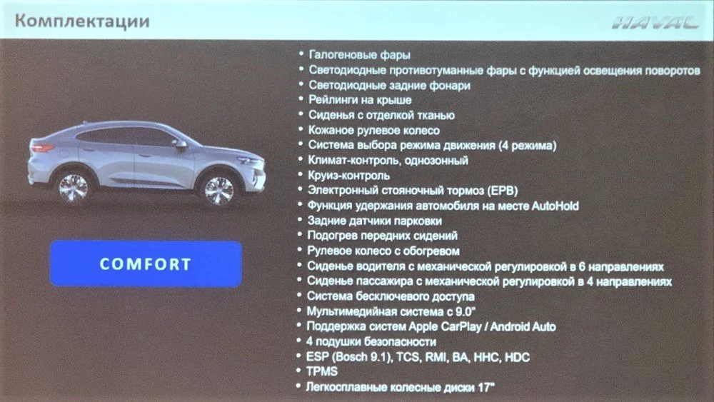 Haval F7x комплектации