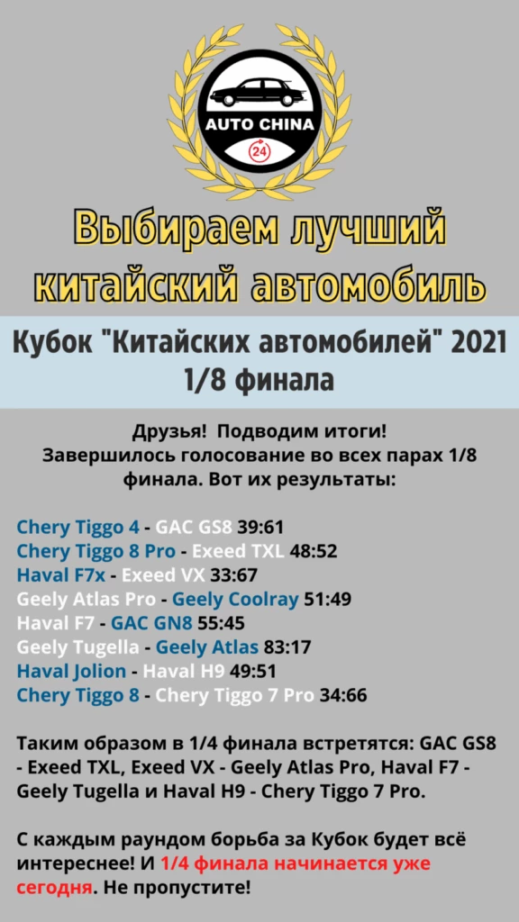 кубок китайских автомобилей