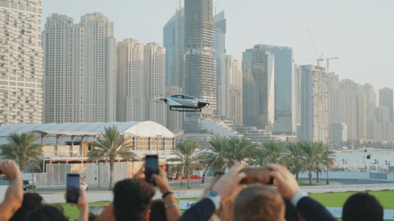 полет Xpeng X2 в Дубае ОАЭ