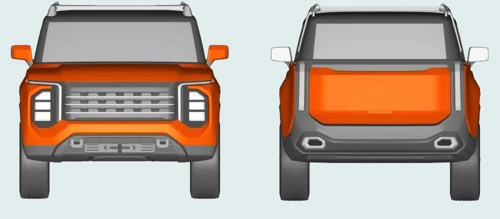 новый внедорожник Chery патенты спереди сзади
