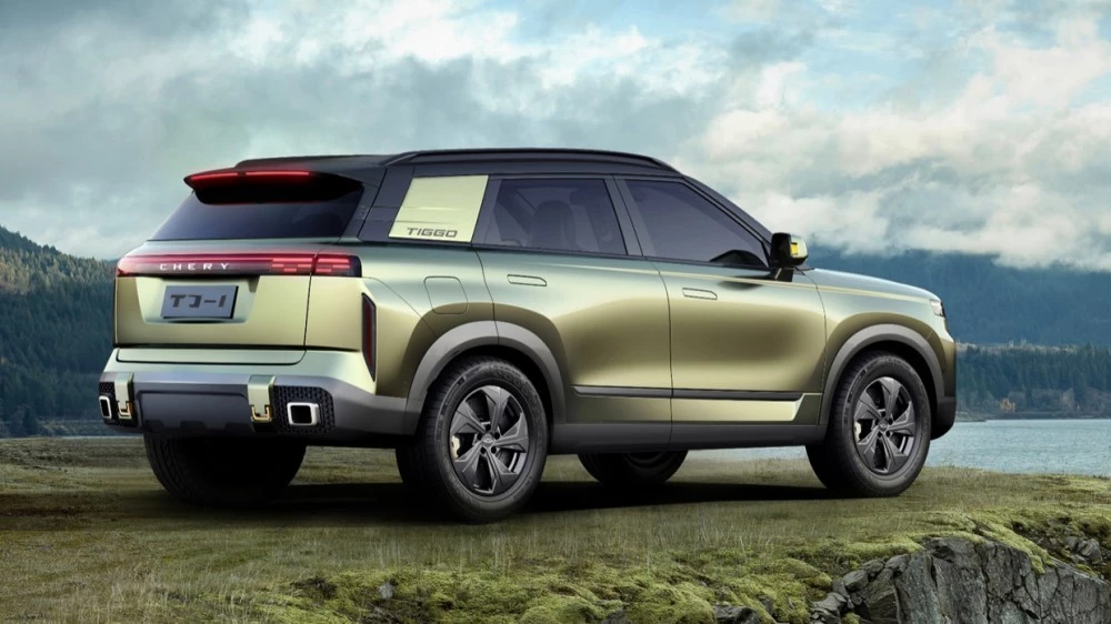 рендеры кроссовера Chery T1EJ сбоку сзади