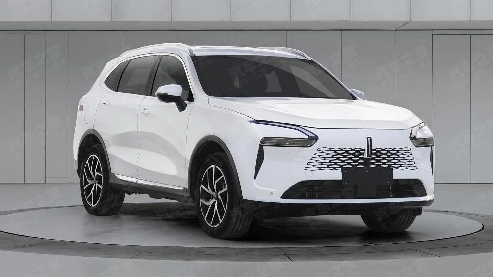 гибридный обновленный кроссовер Wey Latte спереди сбоку