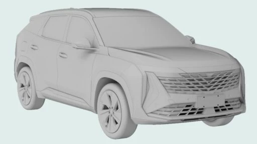 Geely Atlas нового поколения в России патент сбоку спереди