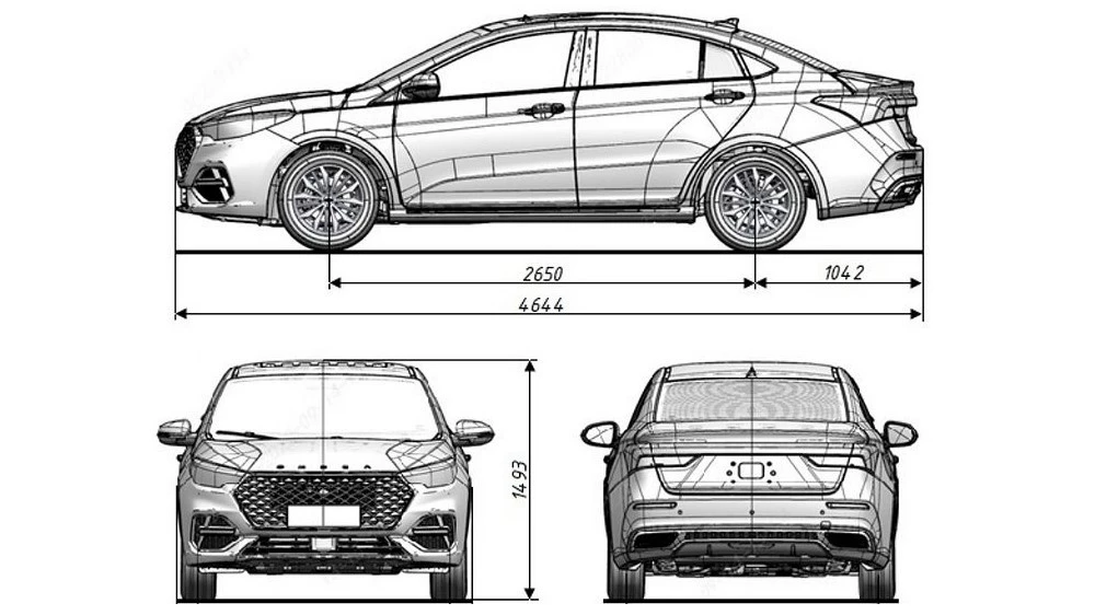 седан Omoda S5 ОТТС дизайн Chery Arrizo 5 Plus 6 Pro