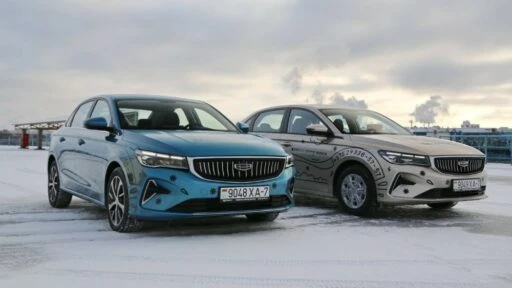 Geely Emgrand в Беларуси спереди зимой