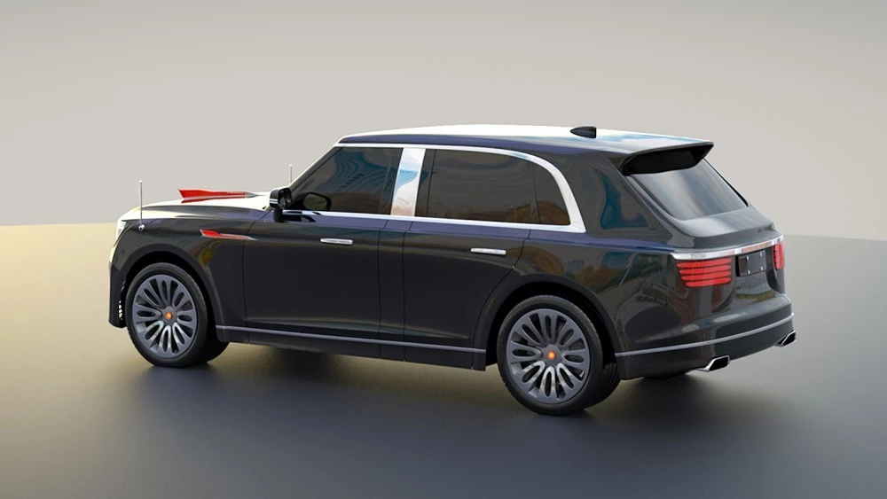 внедорожник Hongqi N701 рендер сбоку сзади