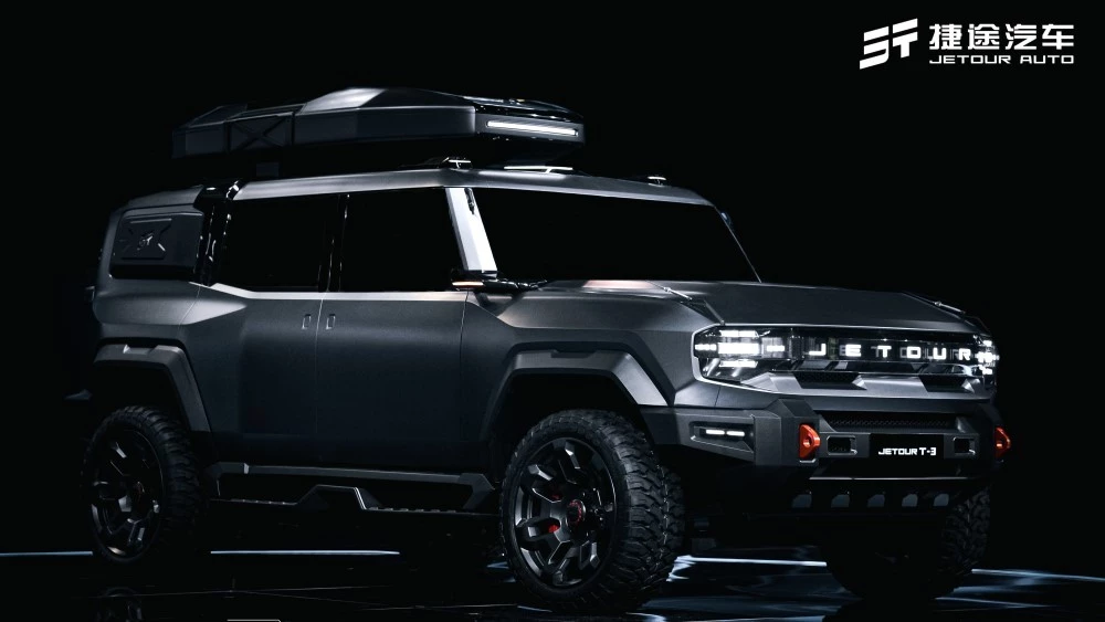 концепт-кар внедорожника Jetour T-3 сбоку спереди
