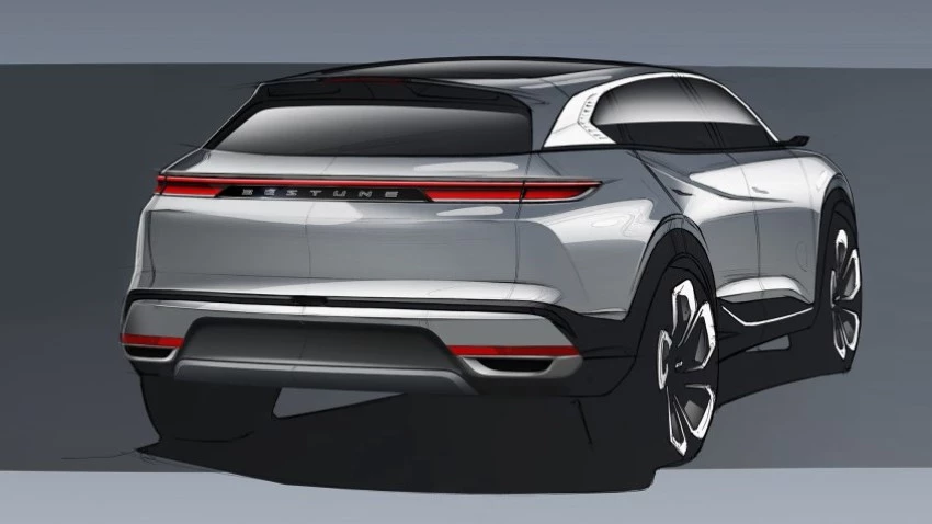 FAW Bestune T90 следующего поколения сзади сбоку