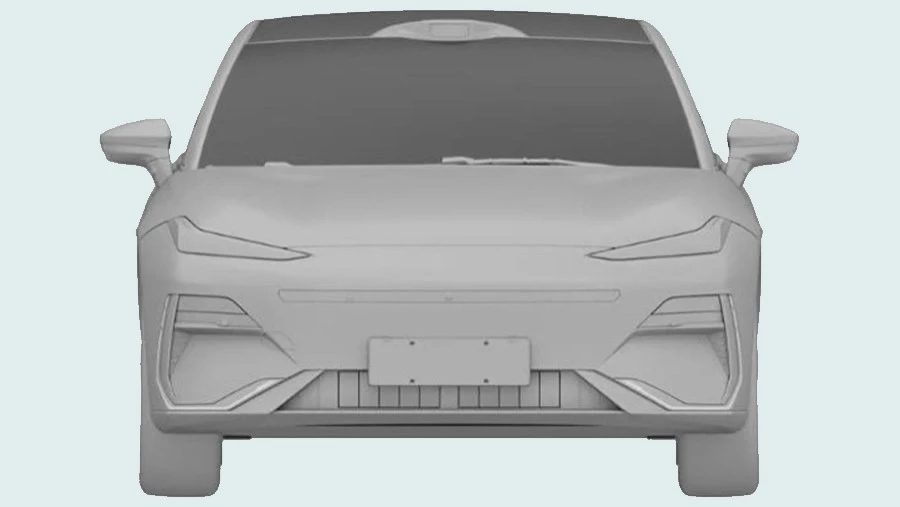 седан Geely Galaxy E8 в Китае патент спереди