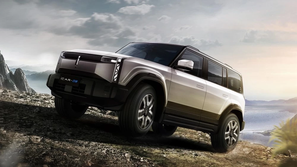 Chery iCar 03 спереди сбоку