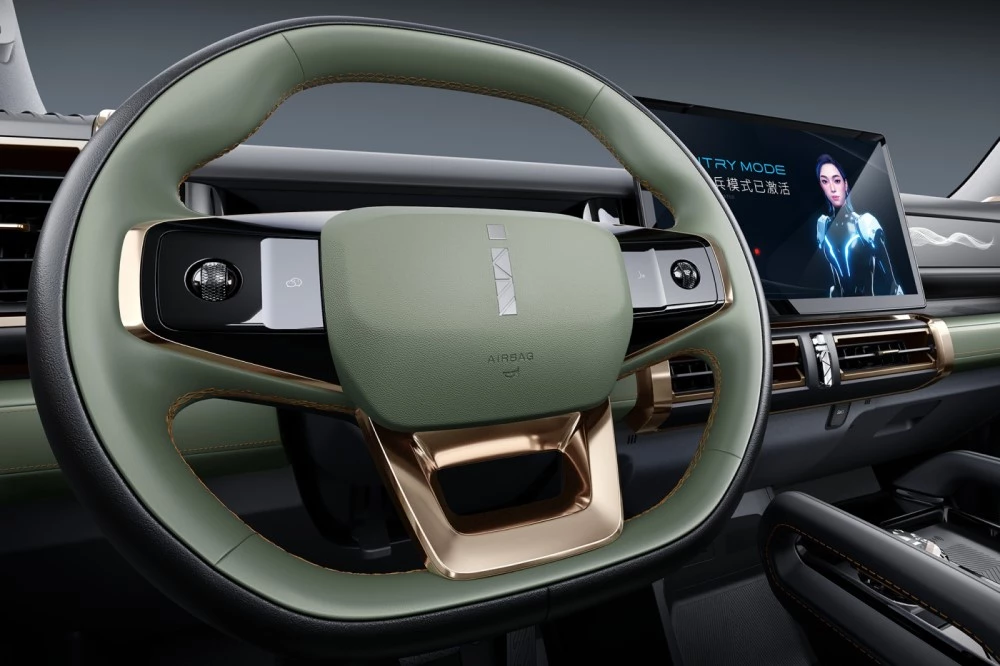Chery iCar 03 салон интерьер рулевое колесо