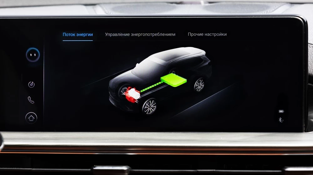 Тест гибридного Chery Tiggo 8 Pro e+ салон интерьер мультимедиа схема гибрида