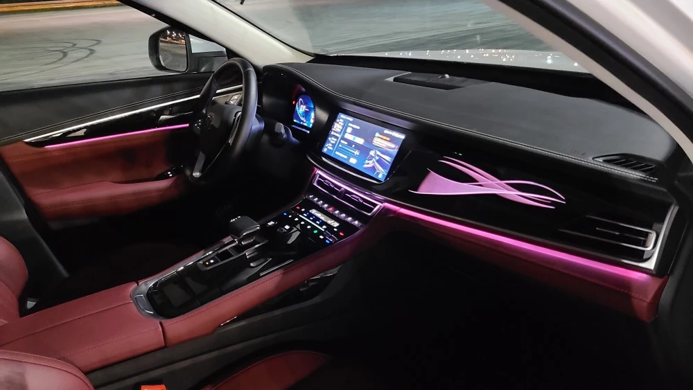 Changan CS85 салон интерьер атмосферная подсветка ночью