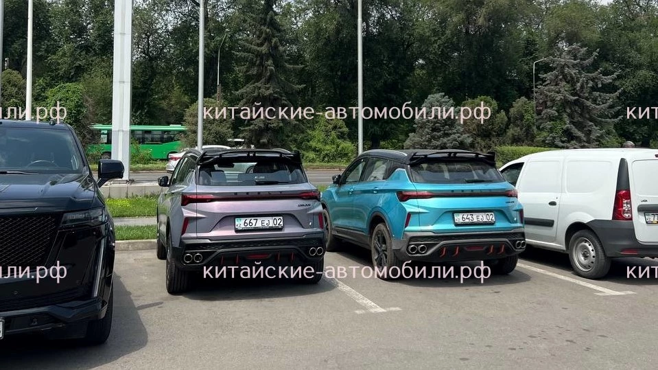 Geely Coolray Cool нового поколения в Алматы Казахстане сбоку сзади