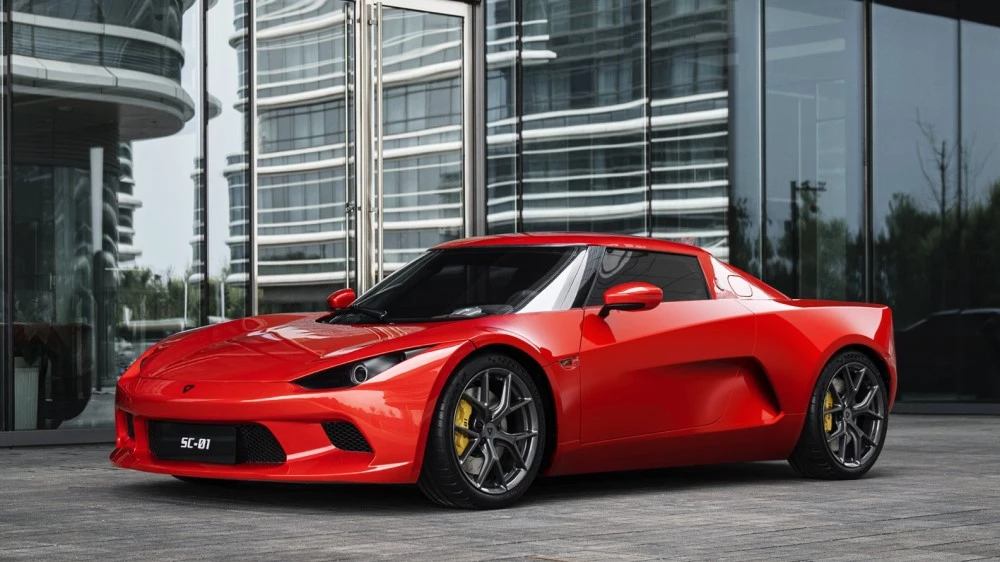 Спортивное купе SSC SC-01 спорткар сбоку спереди