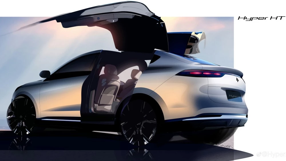 GAC Aion Hyper HT сбоку сзади крылья чайки