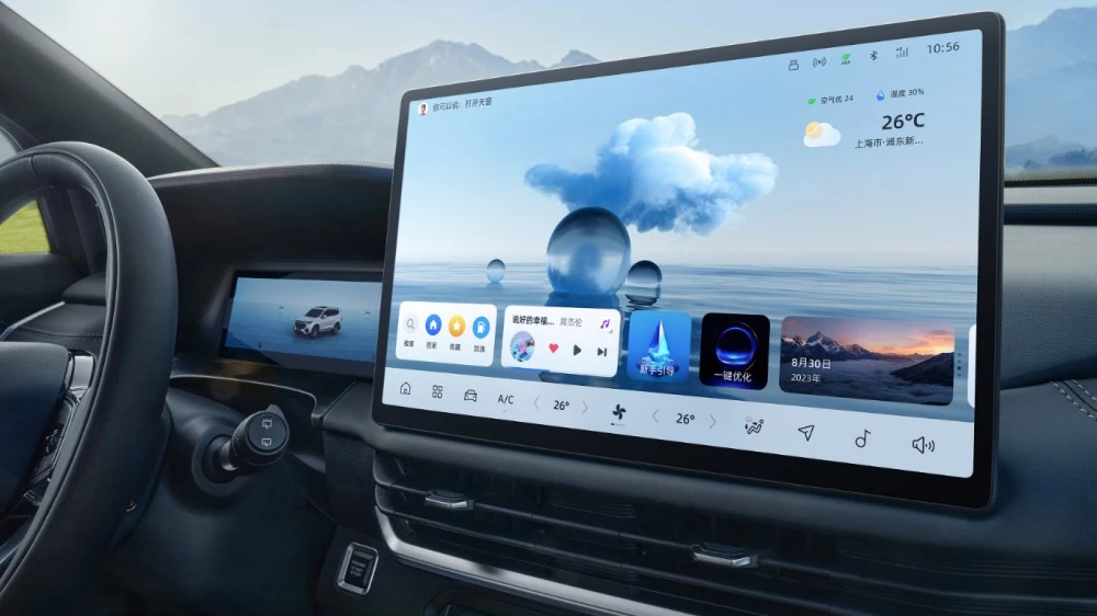 Geely Haoyue L Okavango L 2024 салон интерьер монитор экран медиасистемы мультимедиа