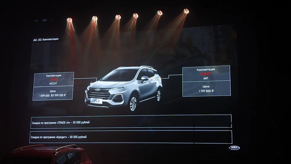 JAC JS3 цены комплектации