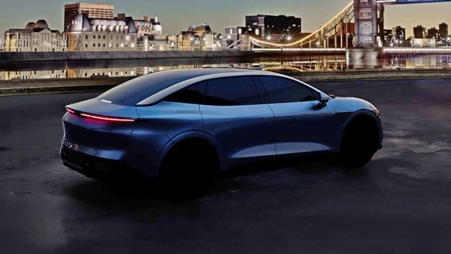 Zeekr 007 седан сбоку сзади