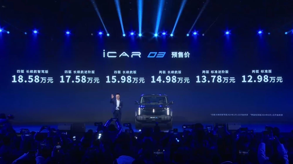 Кроссовер Chery iCar 03 стал доступен для предзаказа. Названы цены и комплектации Кроссовер Chery iCar 03 стал доступен для предзаказа. Названы цены и комплектации