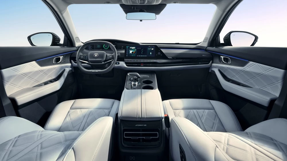 Гибридный кроссовер Changan Uni-K iDD салон интерьер в России