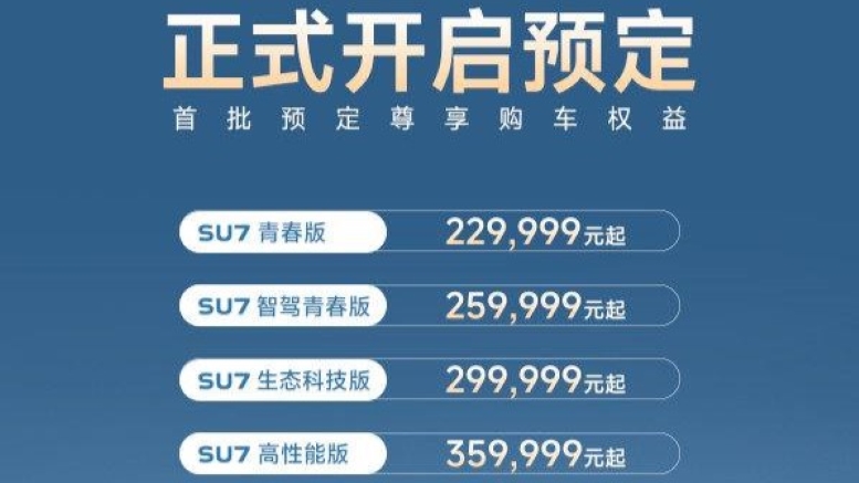 Xiaomi Su7 цены