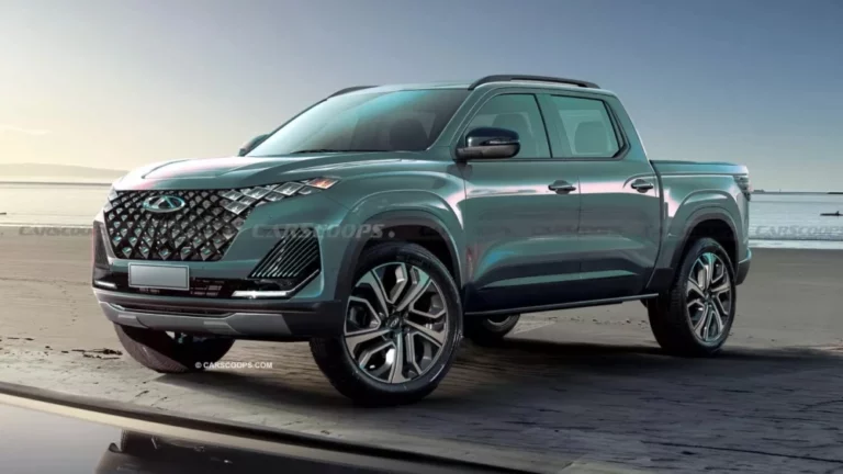 Рамный пикап Chery рендер сбоку спереди