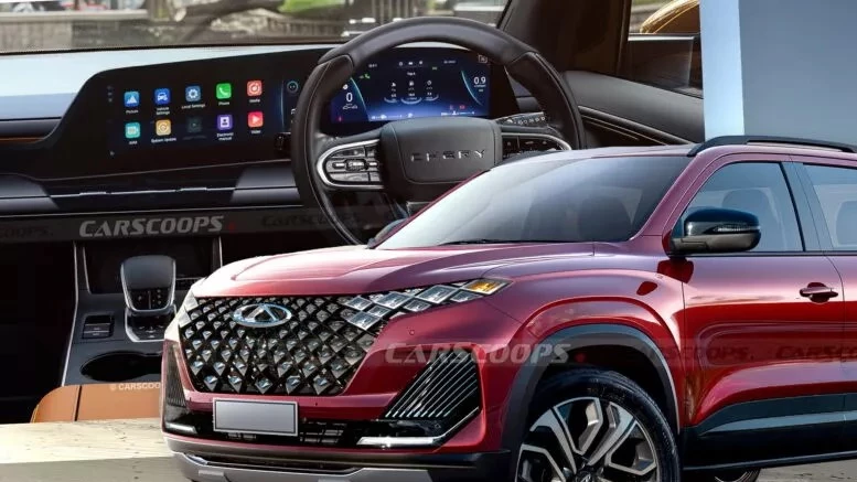 Рамный пикап Chery рендер салон интерьер