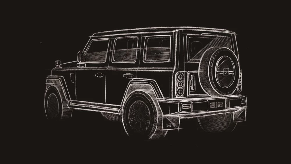 Новое поколение внедорожника BAW BJ212 сбоку сзади