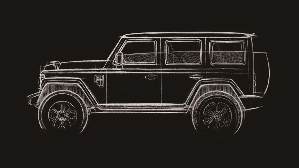 Новое поколение внедорожника BAW BJ212 сбоку