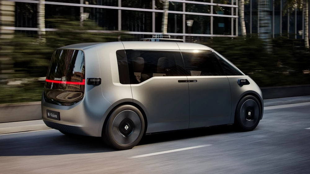 Geely Zeekr M-Vision концепт сбоку сзади беспилотный Waymo