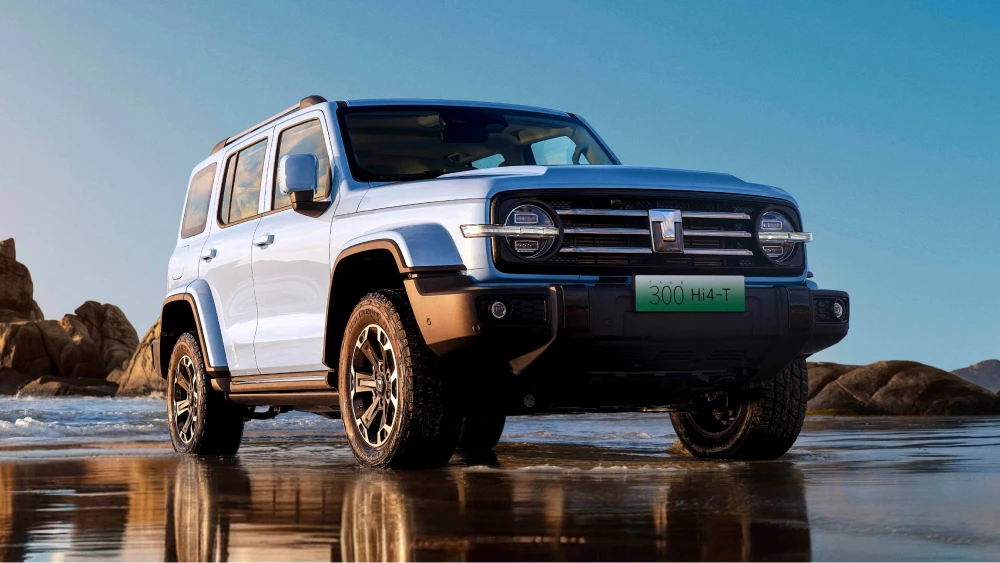 tank 300 hi4-t голубой спереди сбоку китай