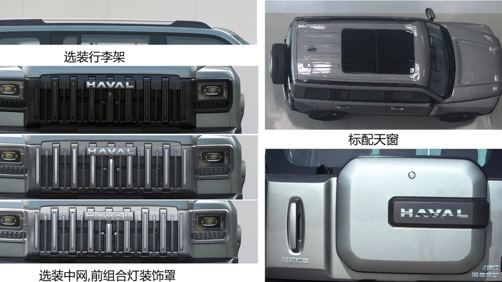 Фрагменты дизайна обновленного Haval Raptor с ДВС