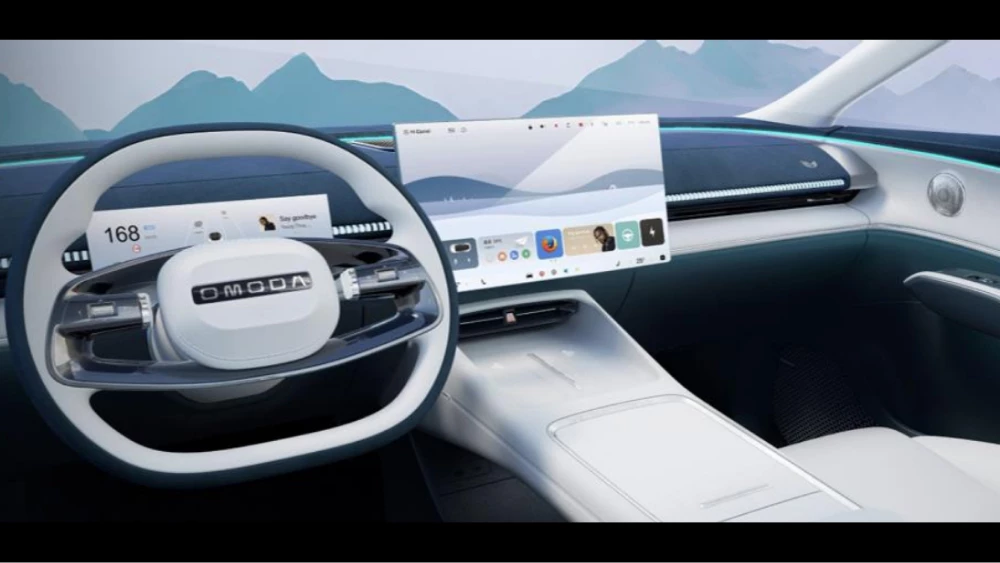 салон omoda c7 белый парящий экран