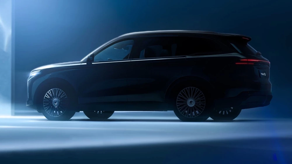 Chery Tiggo 9 для России кроссовер сбоку сзади