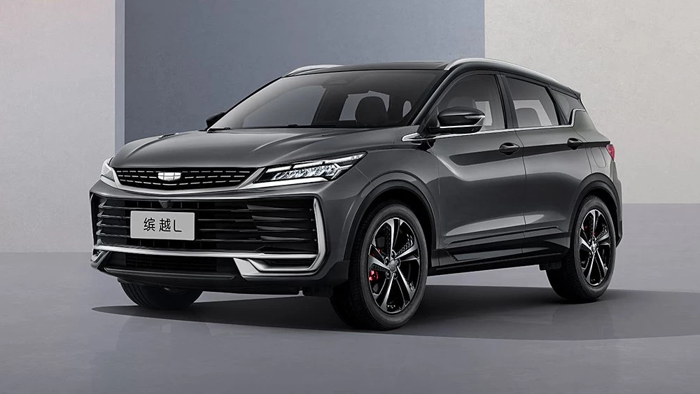 geely coolray l сбоку спереди серый кроссовер китай официальное изображение