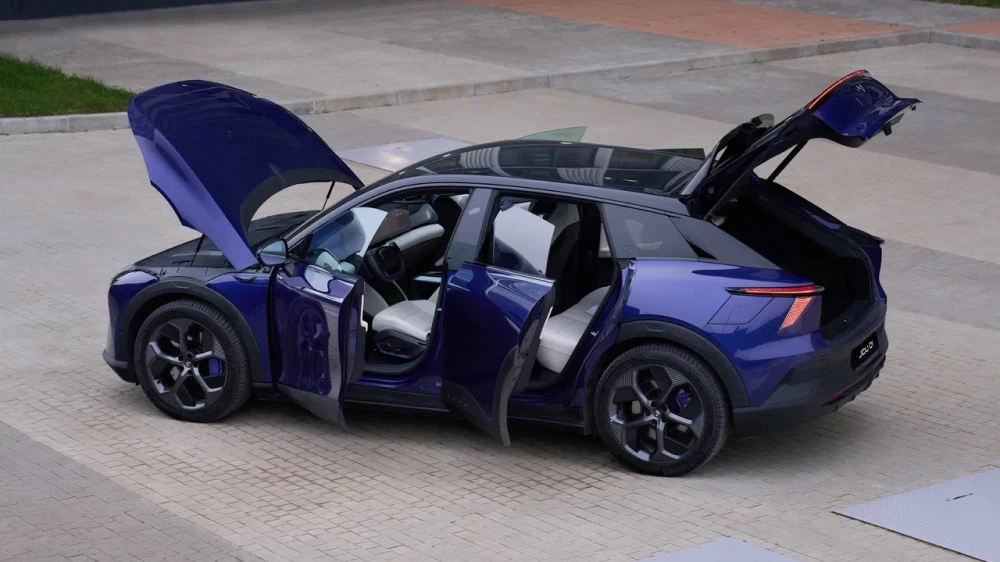 jidu 01 сбоку сзади фиолетовый кроссовер электрический борисхоф цена 6 600 000 рублей