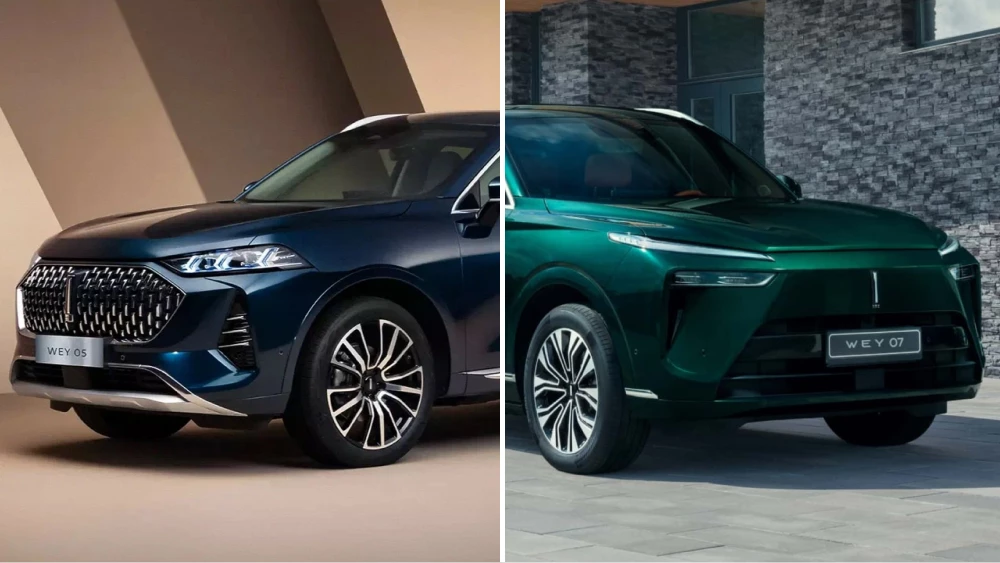 wey 05 синий сбоку спереди wey 07 зеленый сбоку спереди