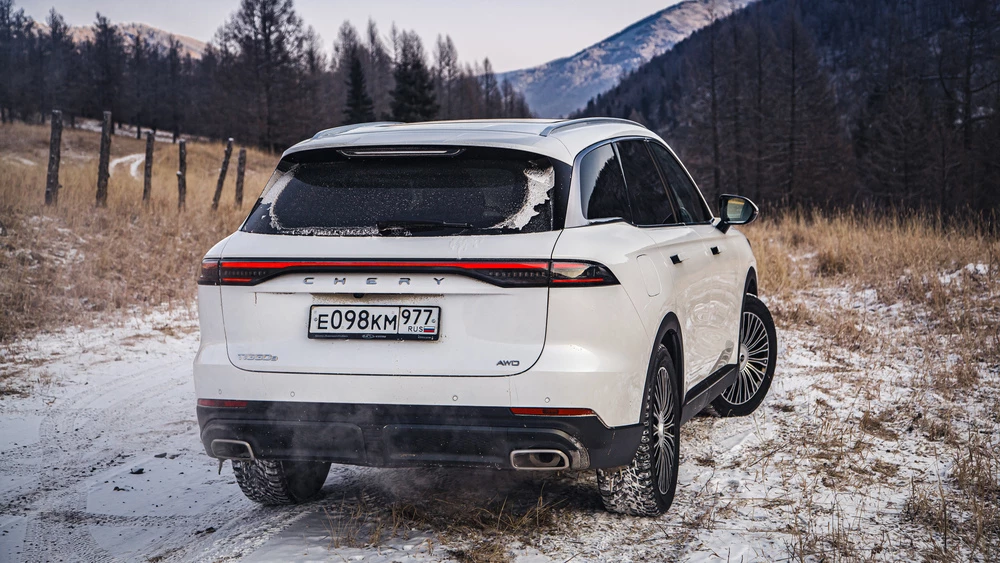 Chery Tiggo 9 тест сзади зимой полный привод