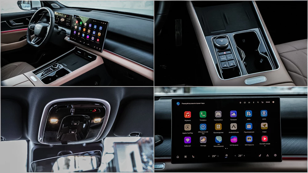 Chery Tiggo 9 тест салон интерьер мультимедиа медиасистема