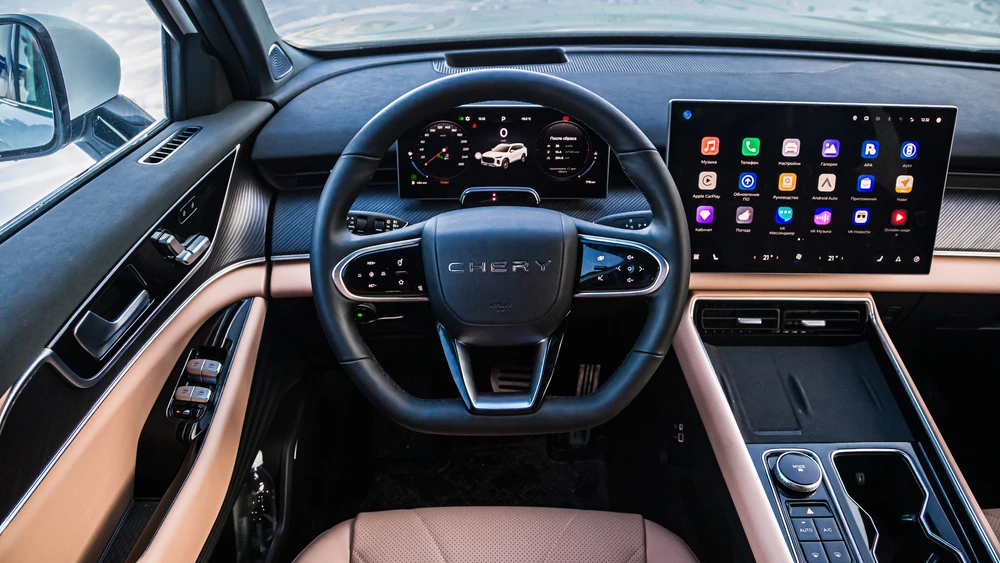 Chery Tiggo 9 тест салон интерьер руль место водителя