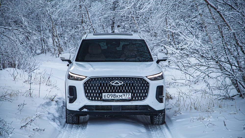 Chery Tiggo 9 тест спереди зимой