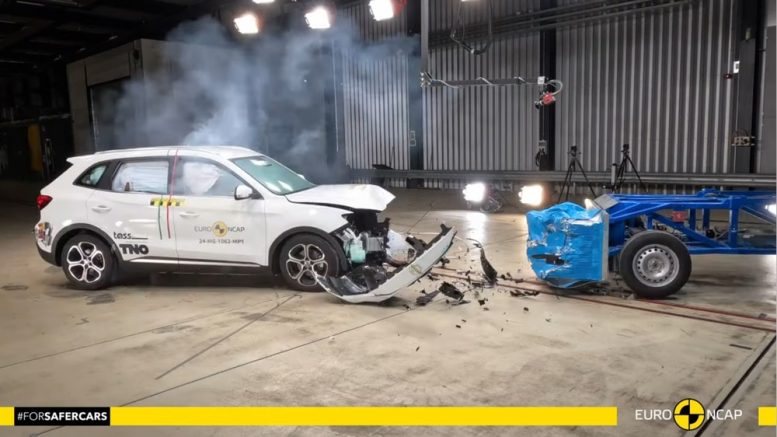 краш-тест кроссовера MG ZS Hybrid по методике Euro NCAP последствия