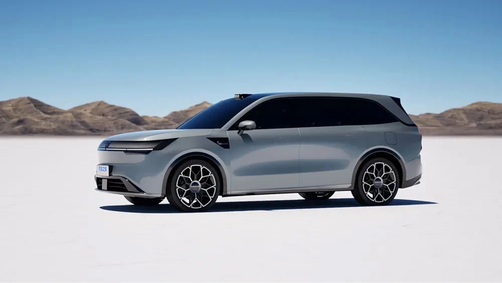 zeekr ex1 кроссовер сбоку спереди рендерное изображение