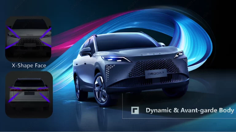 omoda c7 презентация казахстан сбоку спереди кроссовер серебряный