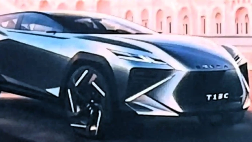 Кроссовер Omoda C3 сбоку спереди дизайн-проект