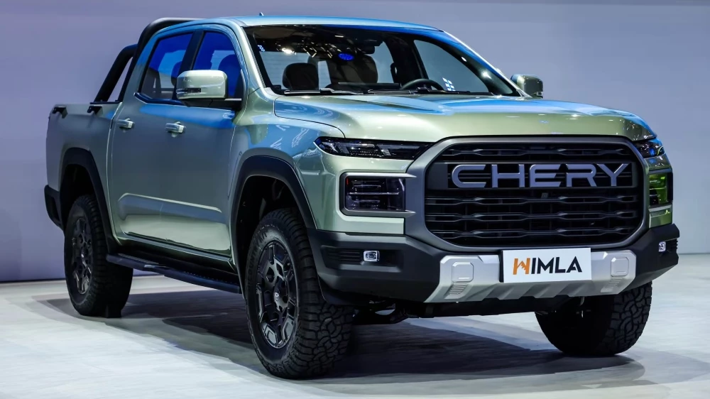 пикап Chery Himla спереди сбоку в Шанхае 2025