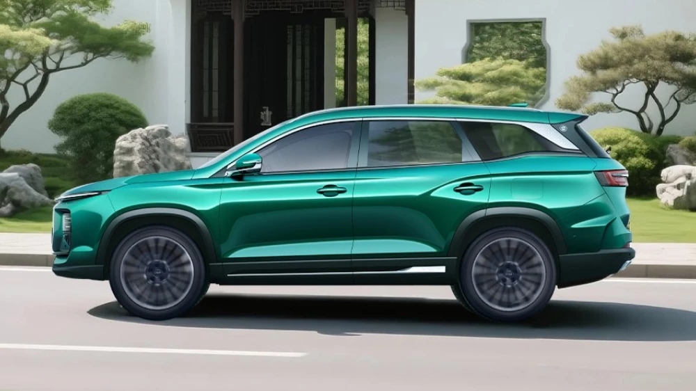 jetour x90 c-dm сбоку зеленый гибридный кроссовер цена китай