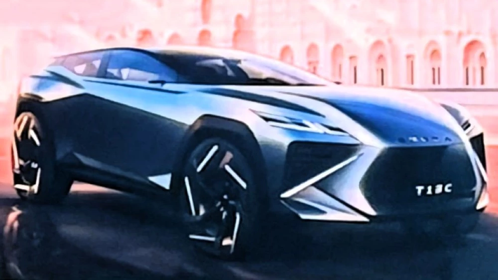 Кроссовер Omoda C3 сбоку спереди дизайн-проект