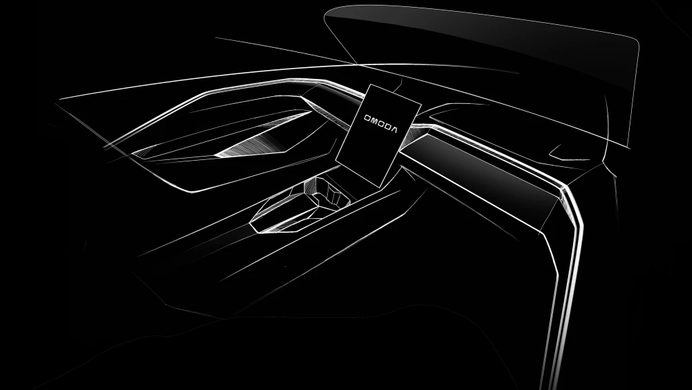 Кроссовер Omoda C3 скетч салон интерьер дизайн-проект